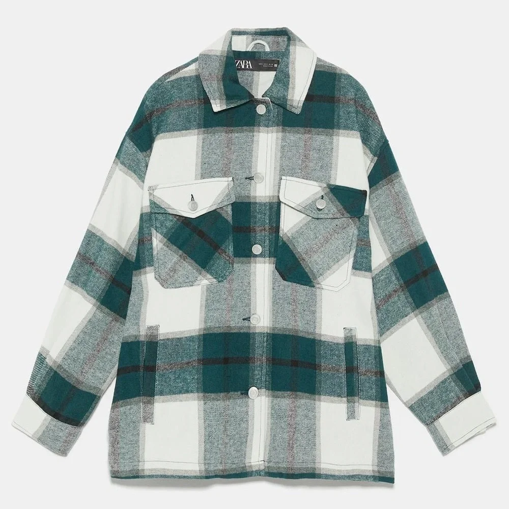 Zara Plaid Oversized Jacket - Picture 2 of 4